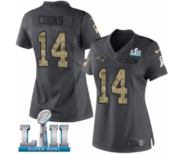 Women's Nike New England Patriots #14 Brandin Cooks Limited Black 2016 Salute to Service Super Bowl LII NFL Jersey