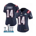 Women's Nike New England Patriots #14 Brandin Cooks Limited Navy Blue Rush Vapor Untouchable Super Bowl LII NFL Jersey