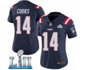 Women's Nike New England Patriots #14 Brandin Cooks Limited Navy Blue Rush Vapor Untouchable Super Bowl LII NFL Jersey