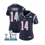 Women's Nike New England Patriots #14 Brandin Cooks Navy Blue Team Color Vapor Untouchable Limited Player Super Bowl LII NFL Jersey