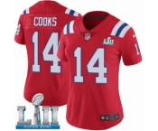 Women's Nike New England Patriots #14 Brandin Cooks Red Alternate Vapor Untouchable Limited Player Super Bowl LII NFL Jersey