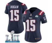 Women's Nike New England Patriots #15 Chris Hogan Limited Navy Blue Rush Vapor Untouchable Super Bowl LII NFL Jersey