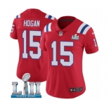 Women's Nike New England Patriots #15 Chris Hogan Red Alternate Vapor Untouchable Limited Player Super Bowl LII NFL Jersey