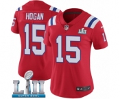 Women's Nike New England Patriots #15 Chris Hogan Red Alternate Vapor Untouchable Limited Player Super Bowl LII NFL Jersey