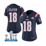 Women's Nike New England Patriots #18 Matthew Slater Limited Navy Blue Rush Vapor Untouchable Super Bowl LII NFL Jersey