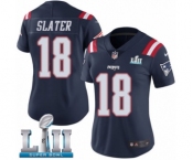 Women's Nike New England Patriots #18 Matthew Slater Limited Navy Blue Rush Vapor Untouchable Super Bowl LII NFL Jersey