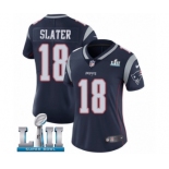 Women's Nike New England Patriots #18 Matthew Slater Navy Blue Team Color Vapor Untouchable Limited Player Super Bowl LII NFL Jersey