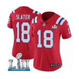 Women's Nike New England Patriots #18 Matthew Slater Red Alternate Vapor Untouchable Limited Player Super Bowl LII NFL Jersey