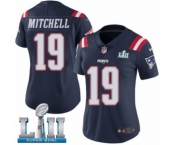 Women's Nike New England Patriots #19 Malcolm Mitchell Limited Navy Blue Rush Vapor Untouchable Super Bowl LII NFL Jersey