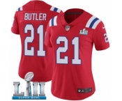 Women's Nike New England Patriots #21 Malcolm Butler Red Alternate Vapor Untouchable Limited Player Super Bowl LII NFL Jersey