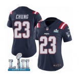 Women's Nike New England Patriots #23 Patrick Chung Limited Navy Blue Rush Vapor Untouchable Super Bowl LII NFL Jersey