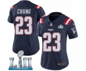 Women's Nike New England Patriots #23 Patrick Chung Limited Navy Blue Rush Vapor Untouchable Super Bowl LII NFL Jersey