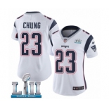 Women's Nike New England Patriots #23 Patrick Chung White Vapor Untouchable Limited Player Super Bowl LII NFL Jersey