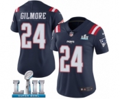 Women's Nike New England Patriots #24 Stephon Gilmore Limited Navy Blue Rush Vapor Untouchable Super Bowl LII NFL Jersey