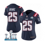 Women's Nike New England Patriots #25 Eric Rowe Limited Navy Blue Rush Vapor Untouchable Super Bowl LII NFL Jersey