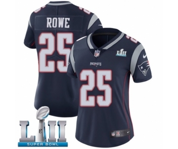 Women's Nike New England Patriots #25 Eric Rowe Navy Blue Team Color Vapor Untouchable Limited Player Super Bowl LII NFL Jersey