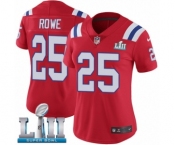 Women's Nike New England Patriots #25 Eric Rowe Red Alternate Vapor Untouchable Limited Player Super Bowl LII NFL Jersey