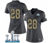 Women's Nike New England Patriots #28 James White Limited Black 2016 Salute to Service Super Bowl LII NFL Jersey