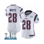 Women's Nike New England Patriots #28 James White Vapor Untouchable Limited Player Super Bowl LII NFL Jersey