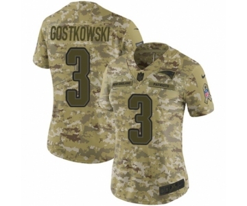 Women's Nike New England Patriots #3 Stephen Gostkowski Limited Camo 2018 Salute to Service NFL Jersey