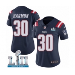 Women's Nike New England Patriots #30 Duron Harmon Limited Navy Blue Rush Vapor Untouchable Super Bowl LII NFL Jersey