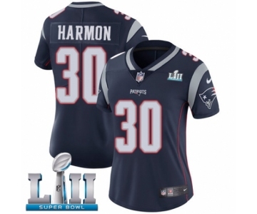 Women's Nike New England Patriots #30 Duron Harmon Navy Blue Team Color Vapor Untouchable Limited Player Super Bowl LII NFL Jersey