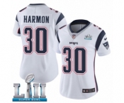 Women's Nike New England Patriots #30 Duron Harmon White Vapor Untouchable Limited Player Super Bowl LII NFL Jersey