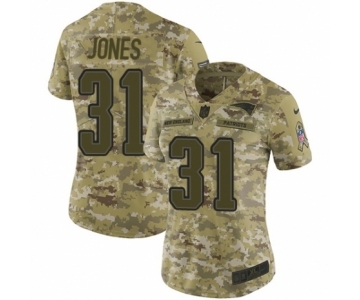 Women's Nike New England Patriots #31 Jonathan Jones Limited Camo 2018 Salute to Service NFL Jersey