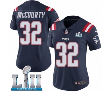 Women's Nike New England Patriots #32 Devin McCourty Limited Navy Blue Rush Vapor Untouchable Super Bowl LII NFL Jersey