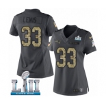 Women's Nike New England Patriots #33 Dion Lewis Limited Black 2016 Salute to Service Super Bowl LII NFL Jersey