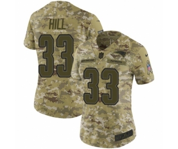 Women's Nike New England Patriots #33 Jeremy Hill Limited Camo 2018 Salute to Service NFL Jersey