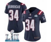 Women's Nike New England Patriots #34 Rex Burkhead Limited Navy Blue Rush Vapor Untouchable Super Bowl LII NFL Jersey