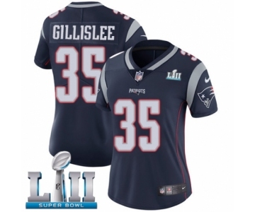 Women's Nike New England Patriots #35 Mike Gillislee Navy Blue Team Color Vapor Untouchable Limited Player Super Bowl LII NFL Jersey