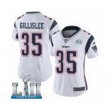 Women's Nike New England Patriots #35 Mike Gillislee White Vapor Untouchable Limited Player Super Bowl LII NFL Jersey