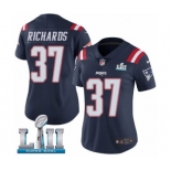 Women's Nike New England Patriots #37 Jordan Richards Limited Navy Blue Rush Vapor Untouchable Super Bowl LII NFL Jersey