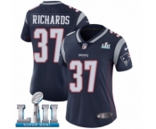 Women's Nike New England Patriots #37 Jordan Richards Navy Blue Team Color Vapor Untouchable Limited Player Super Bowl LII NFL Jersey