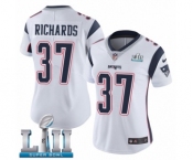 Women's Nike New England Patriots #37 Jordan Richards White Vapor Untouchable Limited Player Super Bowl LII NFL Jersey