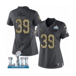 Women's Nike New England Patriots #39 Montee Ball Limited Black 2016 Salute to Service Super Bowl LII NFL Jersey