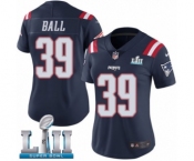 Women's Nike New England Patriots #39 Montee Ball Limited Navy Blue Rush Vapor Untouchable Super Bowl LII NFL Jersey