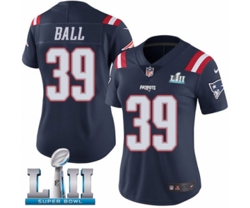 Women's Nike New England Patriots #39 Montee Ball Limited Navy Blue Rush Vapor Untouchable Super Bowl LII NFL Jersey