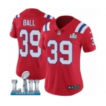 Women's Nike New England Patriots #39 Montee Ball Red Alternate Vapor Untouchable Limited Player Super Bowl LII NFL Jersey