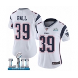 Women's Nike New England Patriots #39 Montee Ball White Vapor Untouchable Limited Player Super Bowl LII NFL Jersey