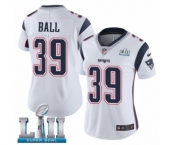 Women's Nike New England Patriots #39 Montee Ball White Vapor Untouchable Limited Player Super Bowl LII NFL Jersey