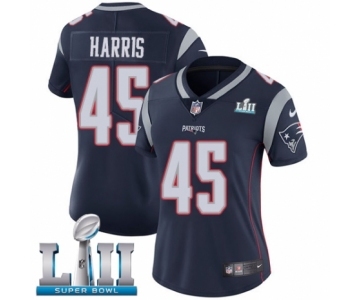 Women's Nike New England Patriots #45 David Harris Navy Blue Team Color Vapor Untouchable Limited Player Super Bowl LII NFL Jersey