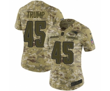 Women's Nike New England Patriots #45 Donald Trump Limited Camo 2018 Salute to Service NFL Jersey