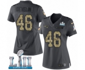 Women's Nike New England Patriots #46 James Develin Limited Black 2016 Salute to Service Super Bowl LII NFL Jersey