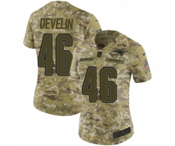 Women's Nike New England Patriots #46 James Develin Limited Camo 2018 Salute to Service NFL Jersey