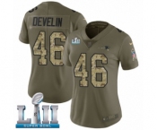 Women's Nike New England Patriots #46 James Develin Limited Olive-Camo 2017 Salute to Service Super Bowl LII NFL Jersey