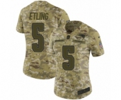 Women's Nike New England Patriots #5 Danny Etling Limited Camo 2018 Salute to Service NFL Jersey