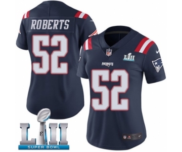 Women's Nike New England Patriots #52 Elandon Roberts Limited Navy Blue Rush Vapor Untouchable Super Bowl LII NFL Jersey